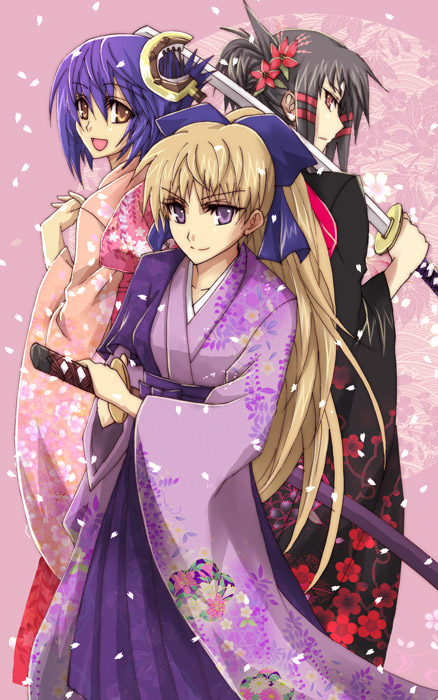 jakuri, chroche latel pastalie, and luca truelywaath (ar tonelico and 1 more) drawn by isya
