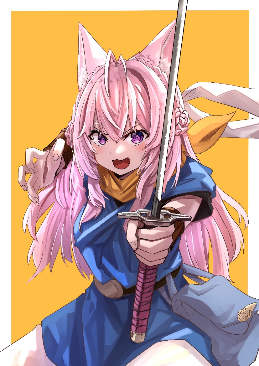 hakui koyori and crono (hololive and 1 more) drawn by nanakusa_ayame