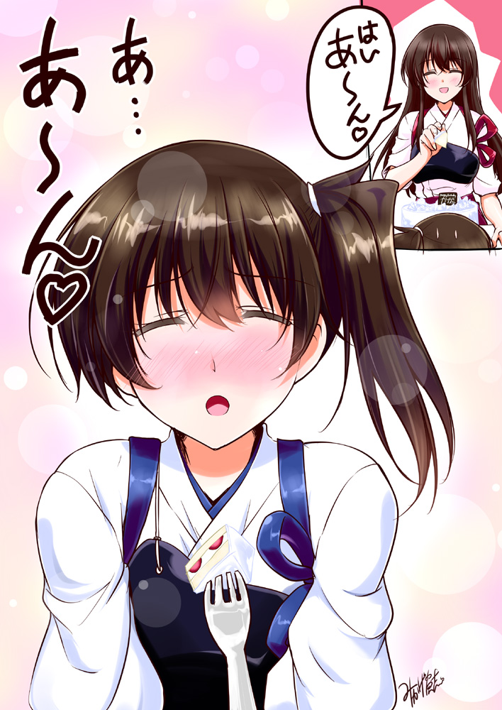 kaga and akagi (kantai collection) drawn by mikage_takashi