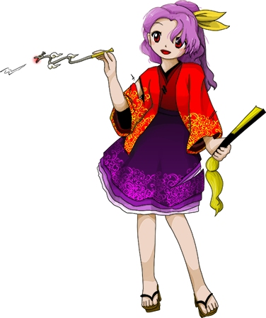 komakusa sannyo (touhou and 1 more) drawn by zun_(artist)