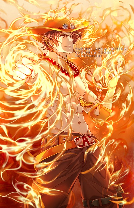 portgas d. ace (one piece) drawn by yukipri_art