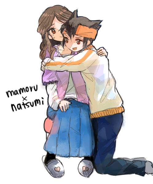 endou mamoru and raimon natsumi (inazuma eleven go and 1 more) drawn by razico