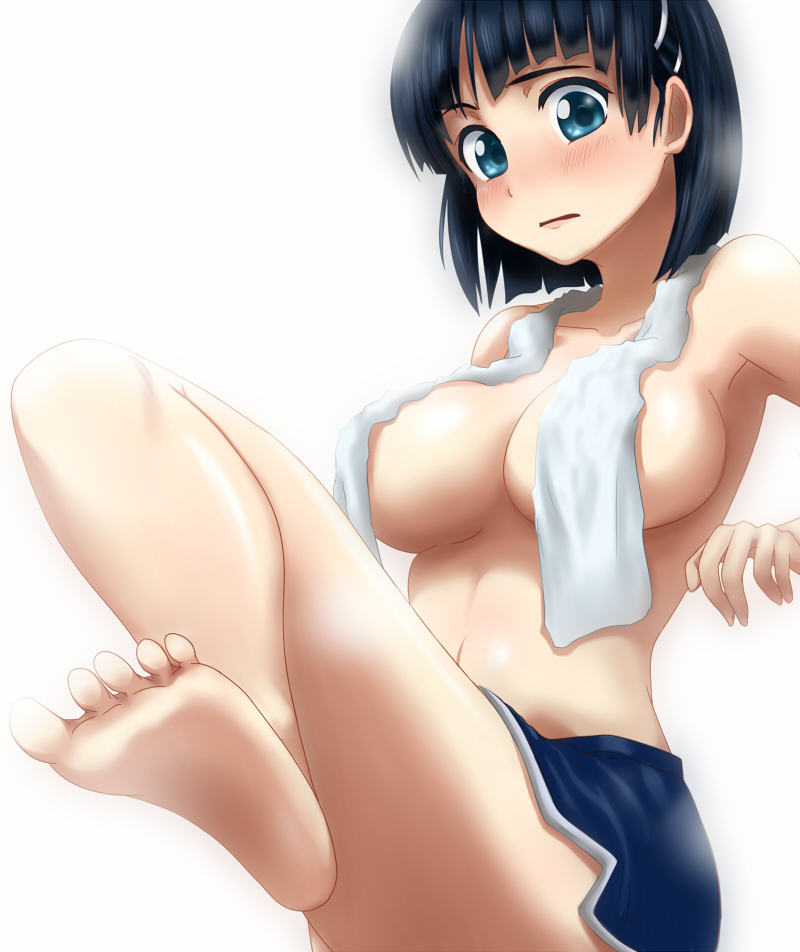 kirigaya suguha (sword art online) drawn by ryuusama