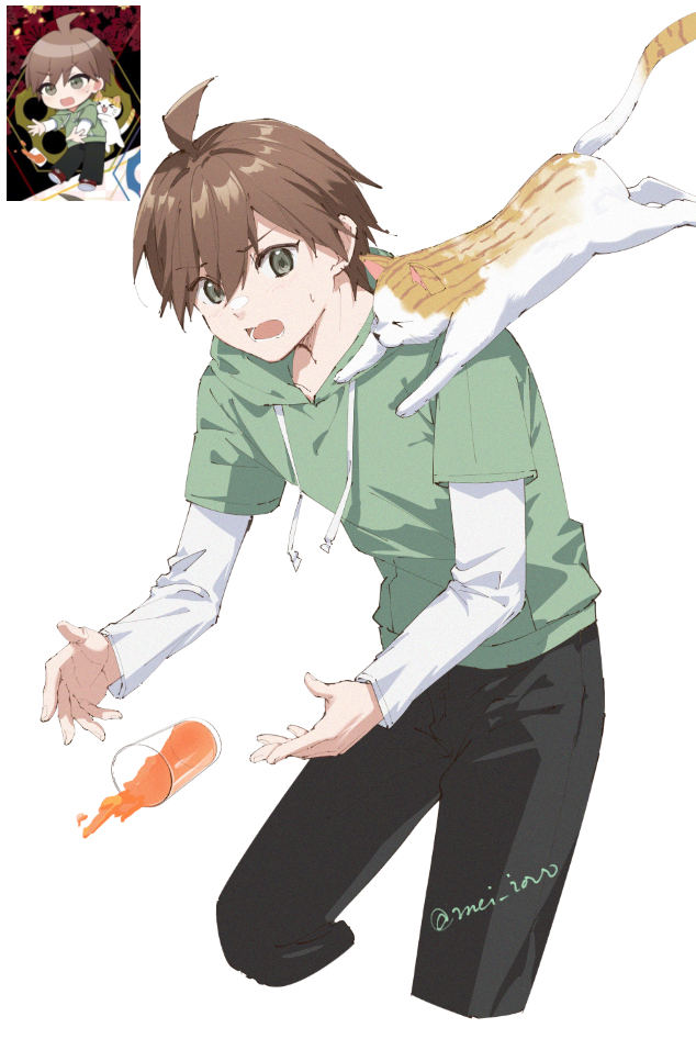 naegi makoto (danganronpa and 1 more) drawn by meipoi
