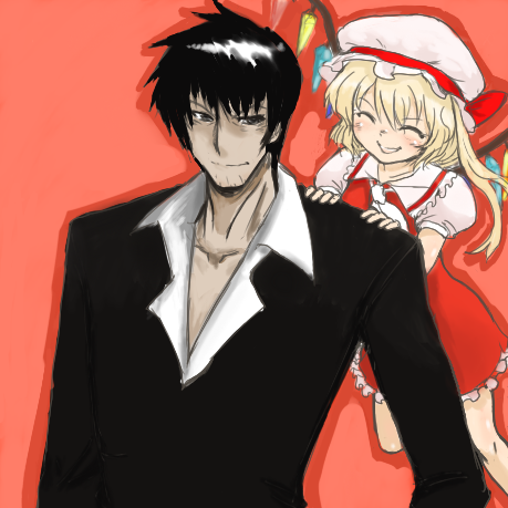 flandre scarlet and nicholas d. wolfwood (touhou and 1 more) drawn by svd