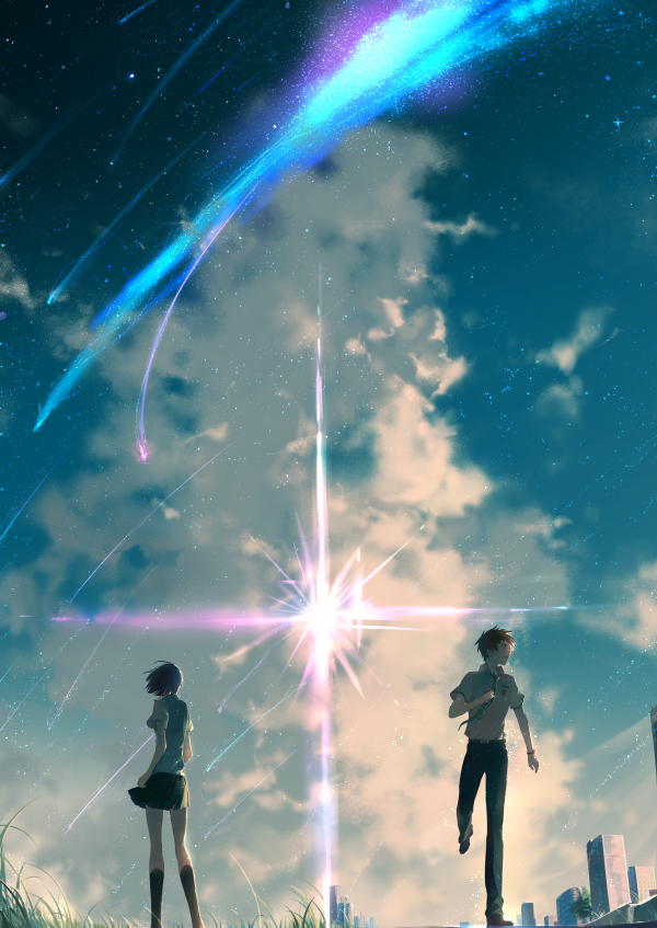 miyamizu mitsuha and tachibana taki (kimi no na wa.) drawn by nrbwrbsn