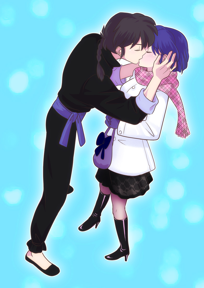 tendou akane and saotome ranma (ranma 1/2) drawn by amano_ren