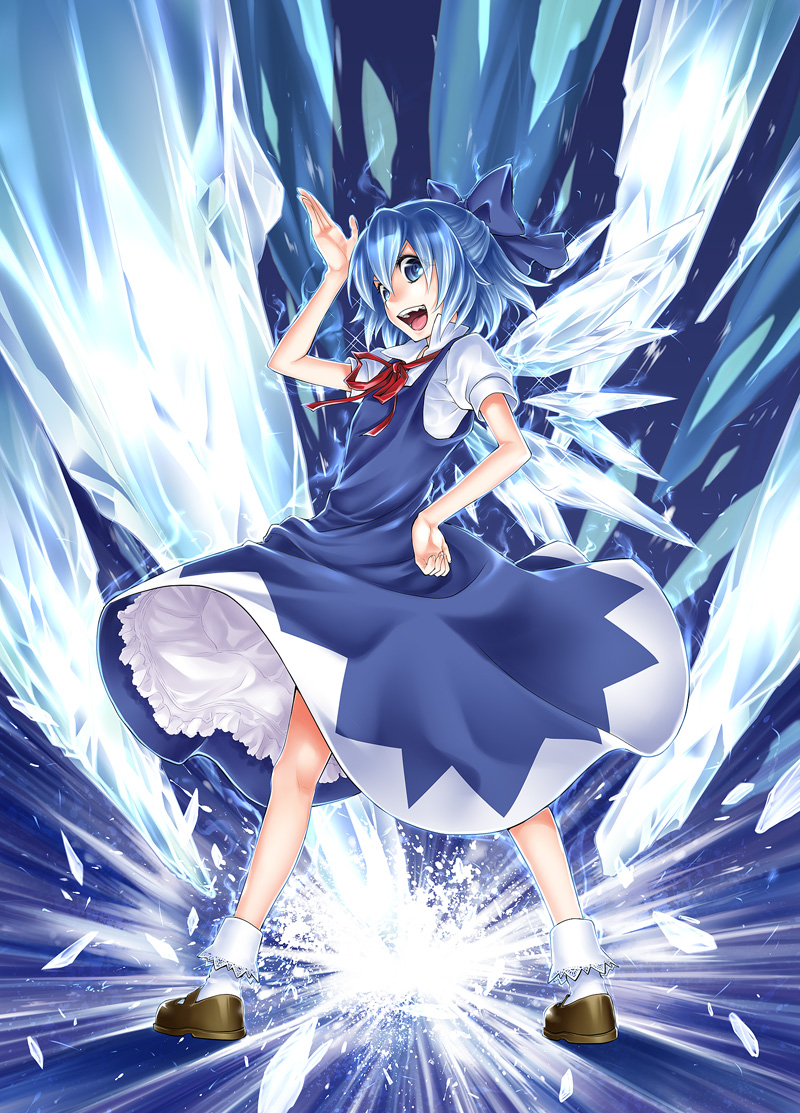 cirno (touhou) drawn by kitano_tomotoshi