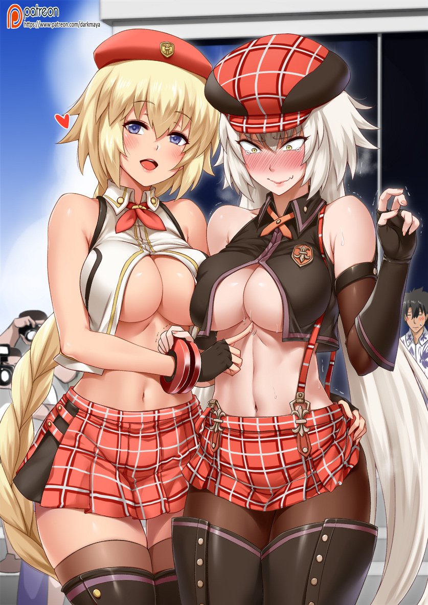 fujimaru ritsuka, jeanne d'arc alter, jeanne d'arc, alisa ilinichina amiella, and sakamoto maaya (fate and 2 more) drawn by darkmaya