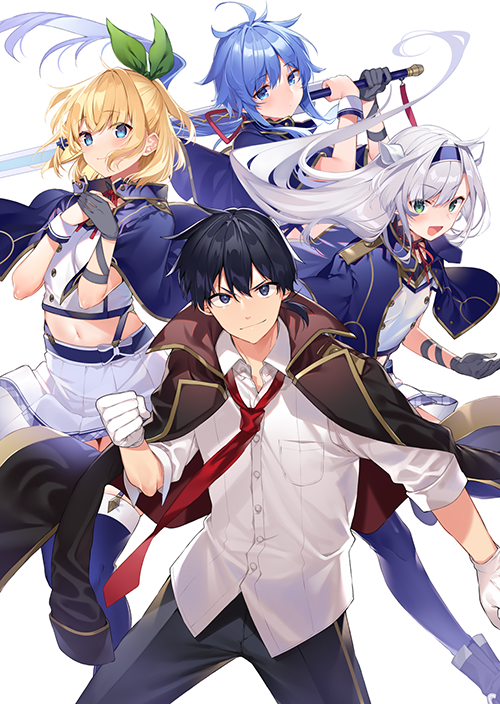 sistine fibel, rumia tingel, ryiel rayford, and glenn radars (rokudenashi majutsu koushi to akashic record) drawn by mishima_kurone