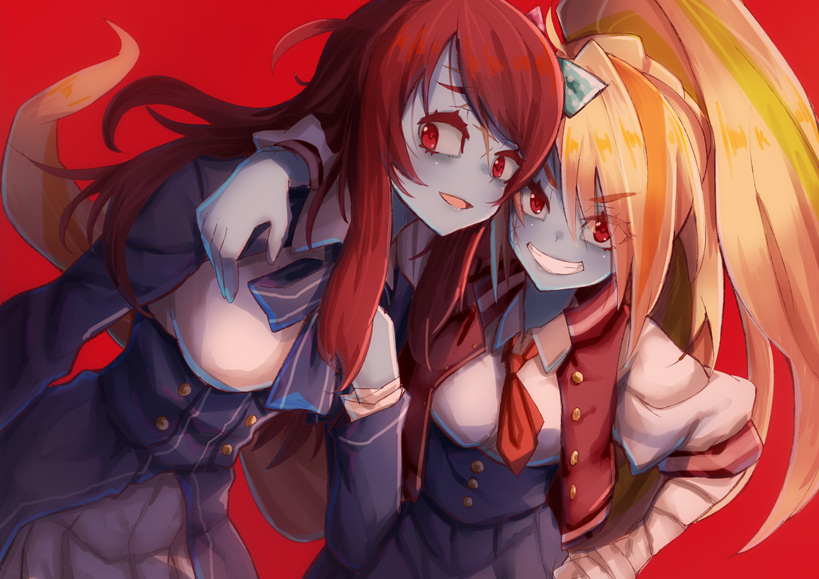 minamoto sakura and nikaidou saki (zombie land saga) drawn by yude