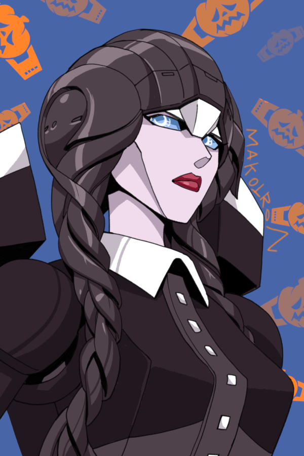 arcee and wednesday addams (transformers and 3 more) drawn by makoto_ono