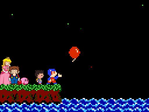 kirby, princess peach, mario, ness, iwata satoru, and 1 more (mario and 7 more)