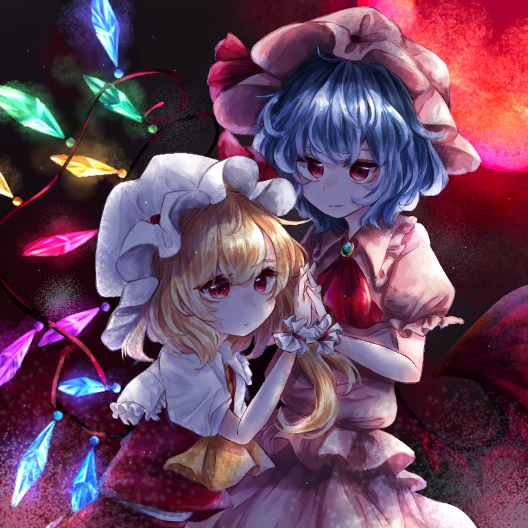 remilia scarlet and flandre scarlet (touhou) drawn by kuromame1025