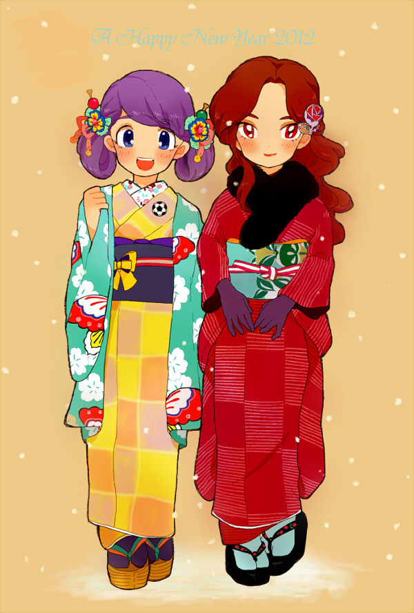 raimon natsumi and kudou fuyuka (inazuma eleven) drawn by tmrn