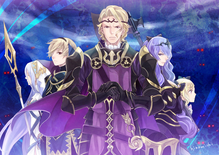 camilla, azura, elise, leo, and xander (fire emblem and 1 more) drawn by hino_michi