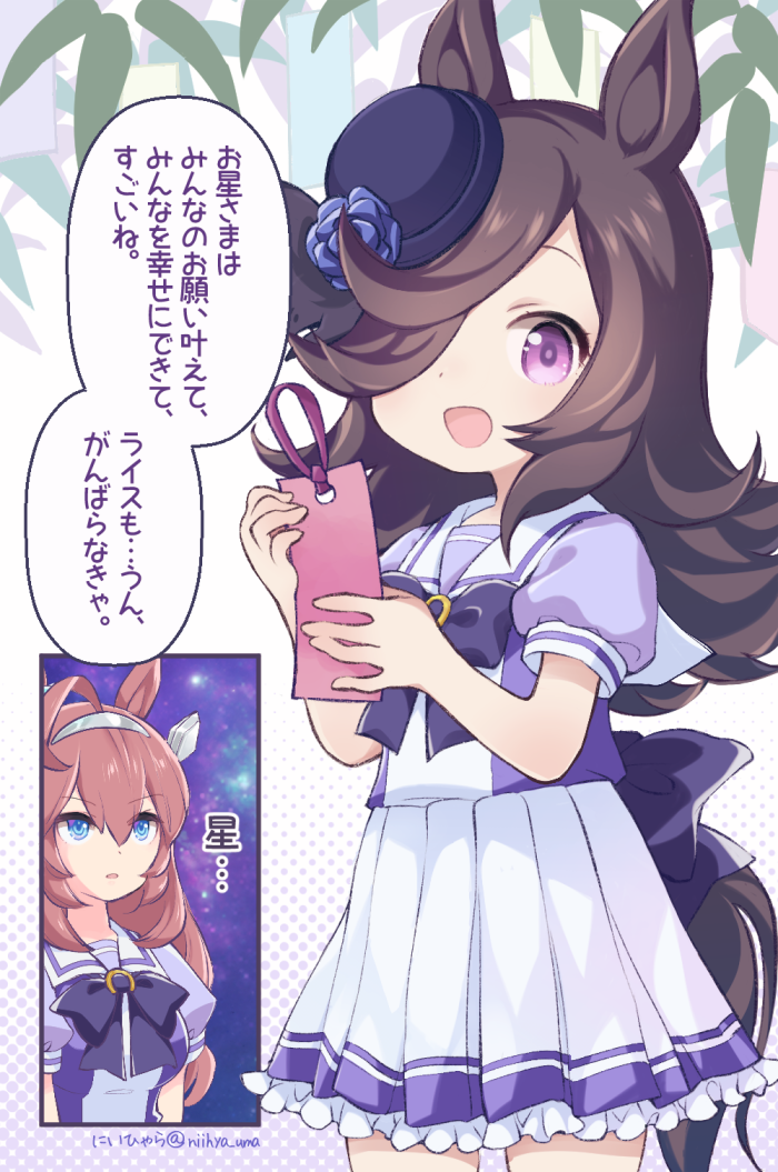 rice shower and mihono bourbon (umamusume) drawn by mopiwo