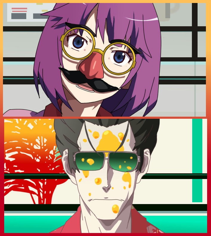 senjougahara hitagi and kaiki deishuu (monogatari and 1 more) drawn by funanaga_nemoro