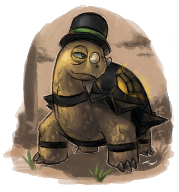 torkoal and tortimer (pokemon and 1 more) drawn by lunaticmem