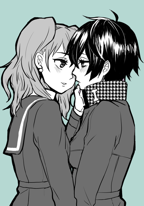 shirogane naoto and kujikawa rise (persona and 1 more) drawn by majoccoid