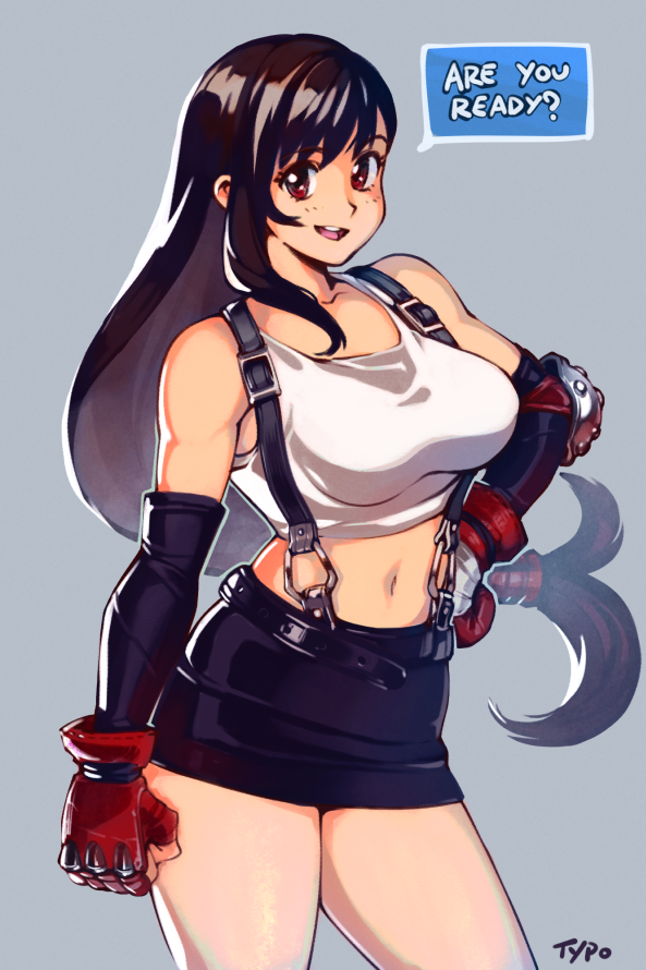 tifa lockhart (final fantasy and 1 more) drawn by optionaltypo