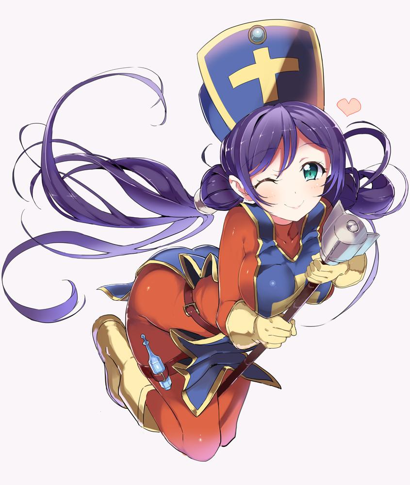 tojo nozomi and priest (love live! and 3 more) drawn by rassie_s