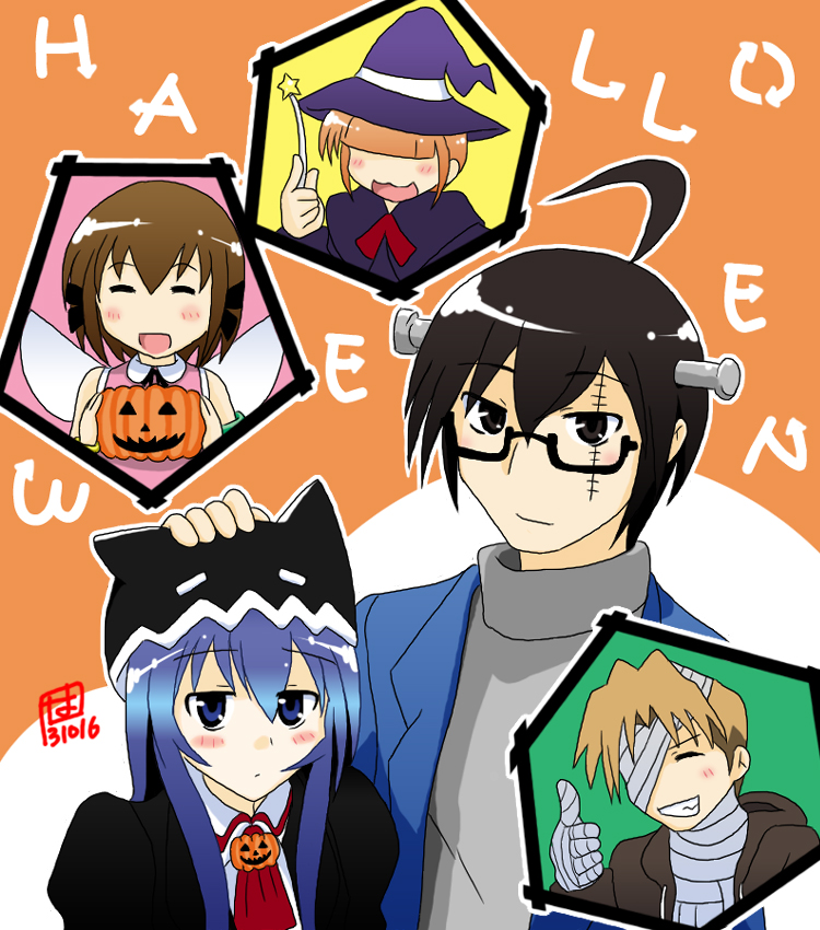 miniwa tsumiki, otonashi io, haruno hime, katase mayoi, and inui sakaki (acchi kocchi) drawn by k-hayano