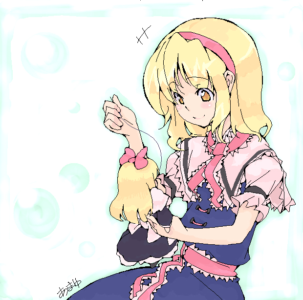 alice margatroid and shanghai doll (touhou) drawn by amami_amayu