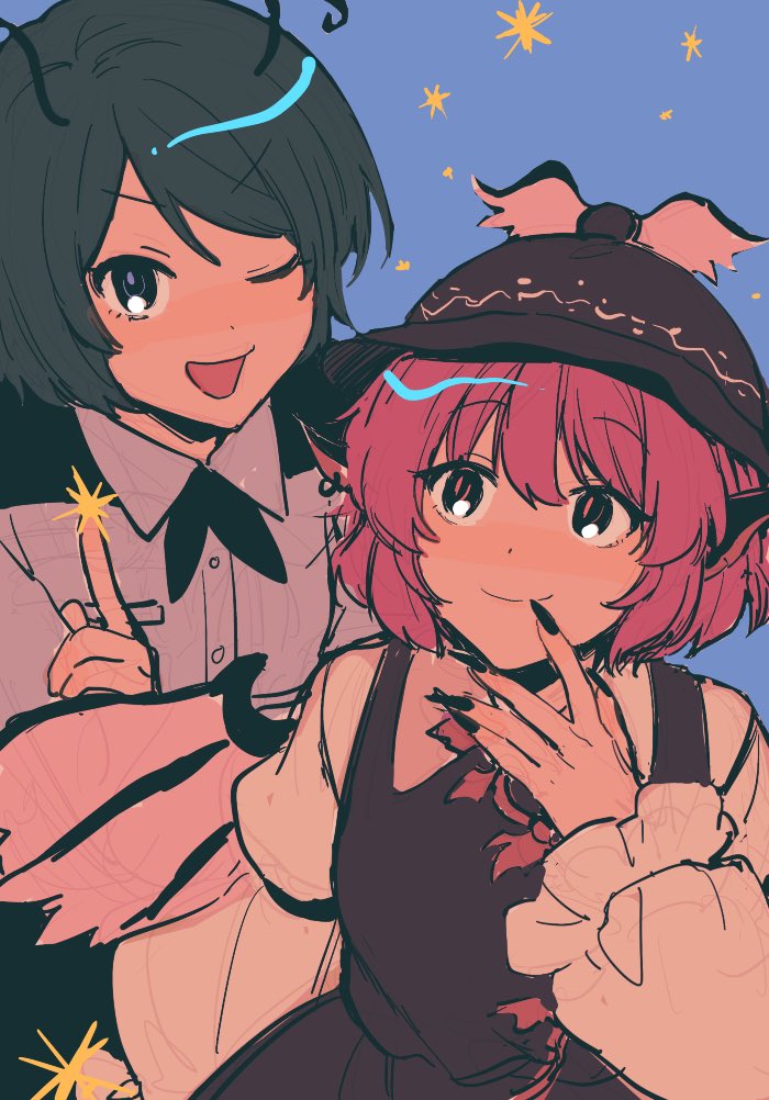 mystia lorelei and wriggle nightbug (touhou) drawn by noriuma