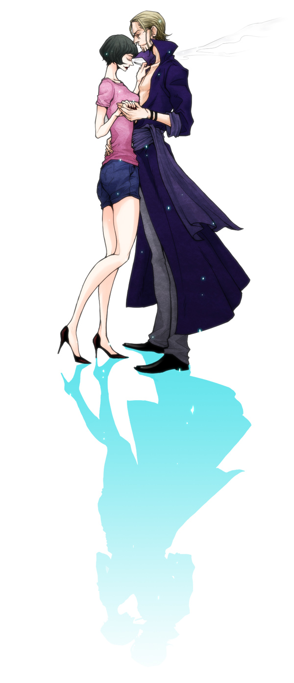 silvers rayleigh and shakuyaku (one piece) drawn by saba_(hpds)