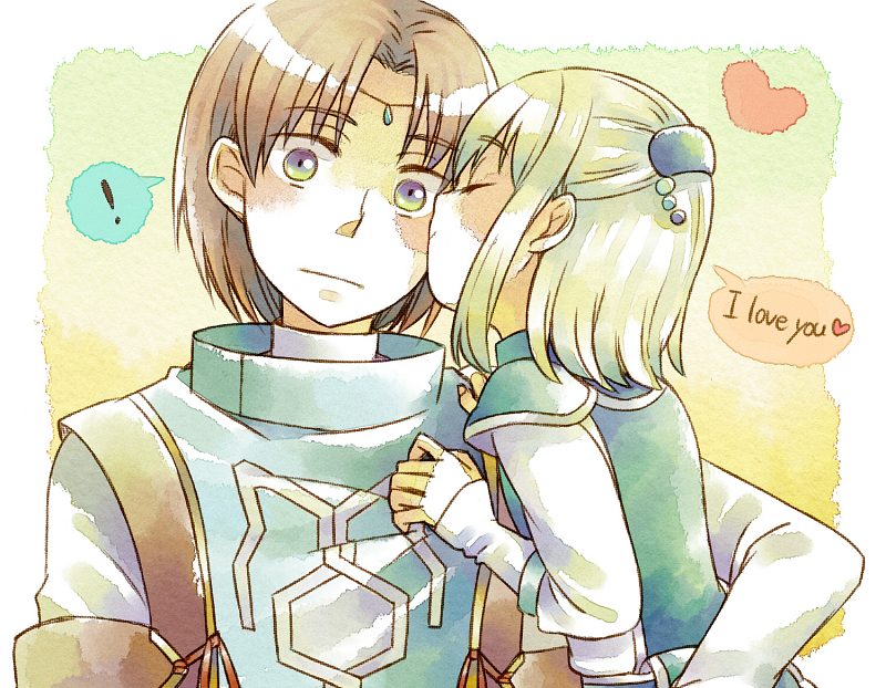 luc and sarah (gensou suikoden and 3 more) drawn by tatte