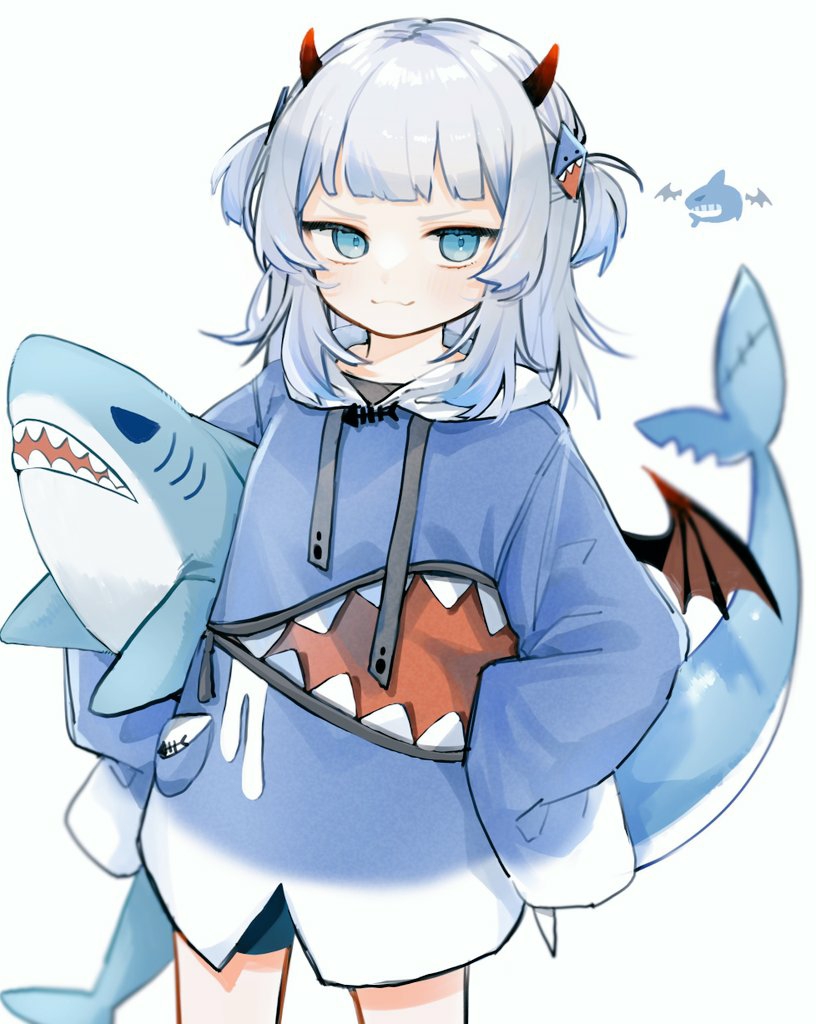 gawr gura (hololive and 1 more) drawn by ozu_(user_sjjz4357)