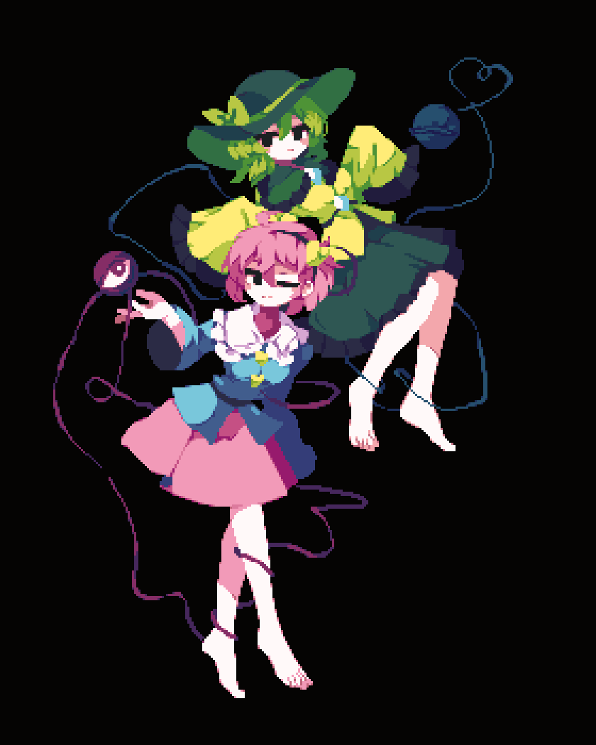 komeiji koishi and komeiji satori (touhou) drawn by 4qw5