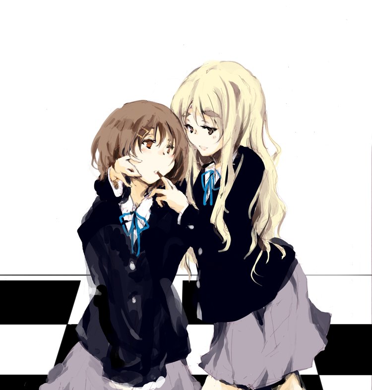 hirasawa yui and kotobuki tsumugi (k-on!) drawn by hafuri