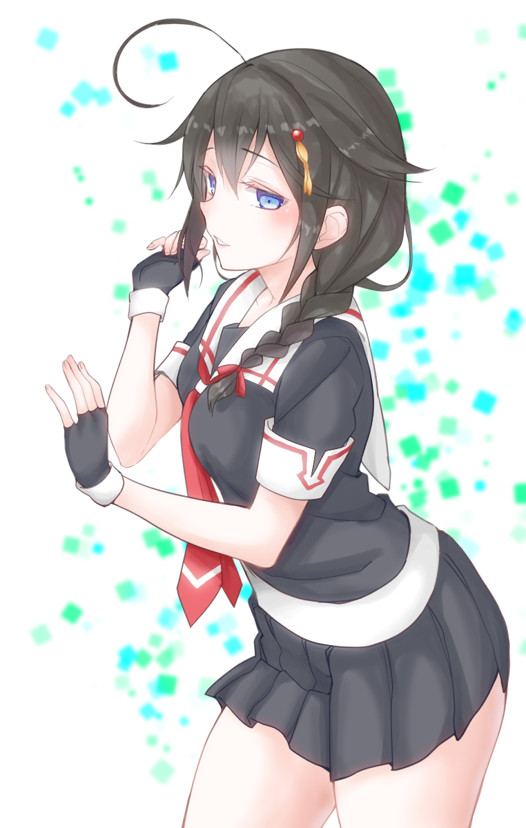 shigure and shigure kai ni (kantai collection) drawn by kat_(bu-kunn) and meihai_hakushoku
