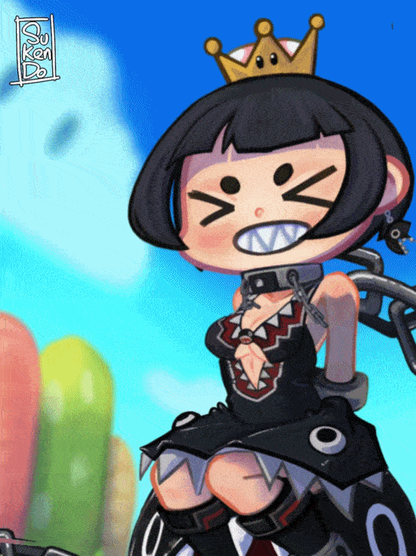 chain chomp and princess chain chomp (mario and 1 more) drawn by fennecpotato