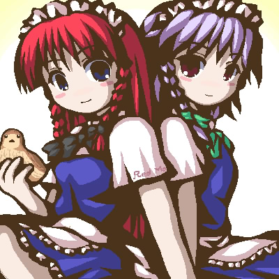 izayoi sakuya and hong meiling (touhou) drawn by fukaiton