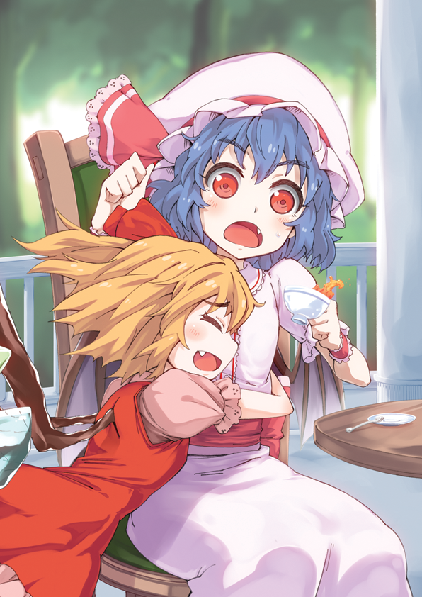 remilia scarlet and flandre scarlet (touhou) drawn by kntc