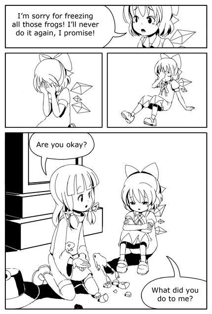 cirno and moriya suwako (touhou) drawn by sixten