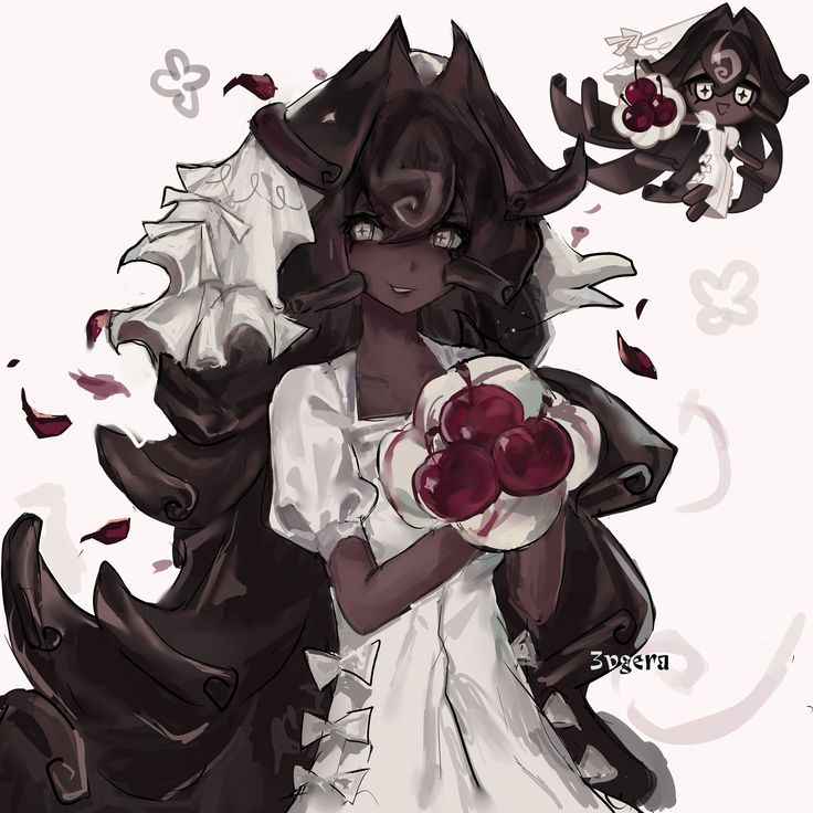black forest cookie (cookie run and 1 more) drawn by xkindan0