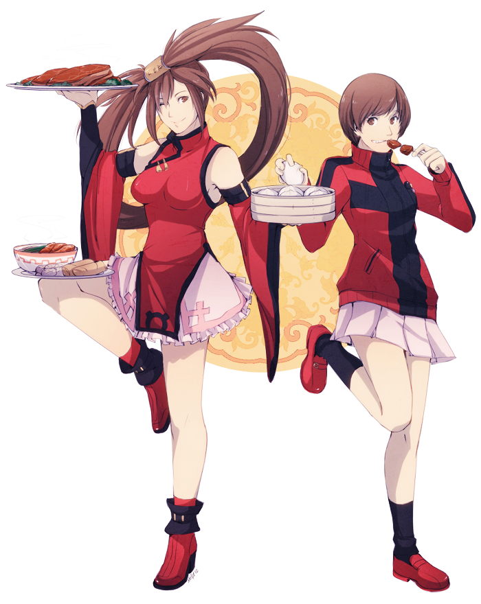 satonaka chie and kuradoberi jam (persona and 3 more) drawn by hanpetos