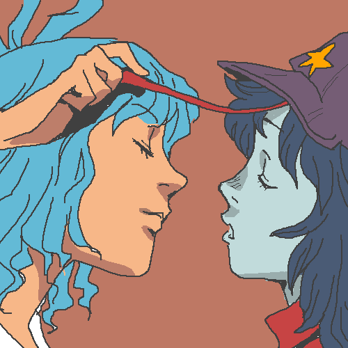 kaku seiga and miyako yoshika (touhou) drawn by onikobe_rin