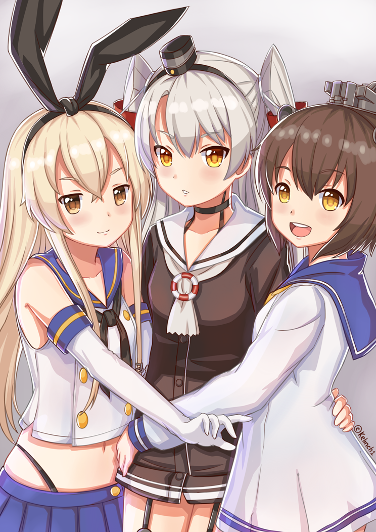 shimakaze, amatsukaze, and yukikaze (kantai collection) drawn by kelinch1