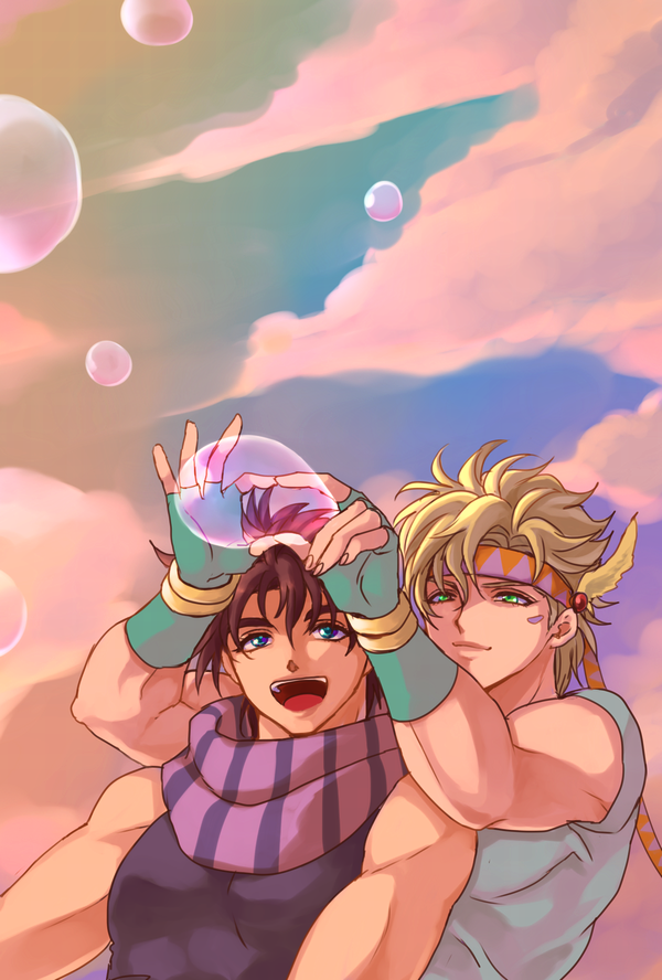 joseph joestar and caesar anthonio zeppeli (jojo no kimyou na bouken and 1 more) drawn by aibu