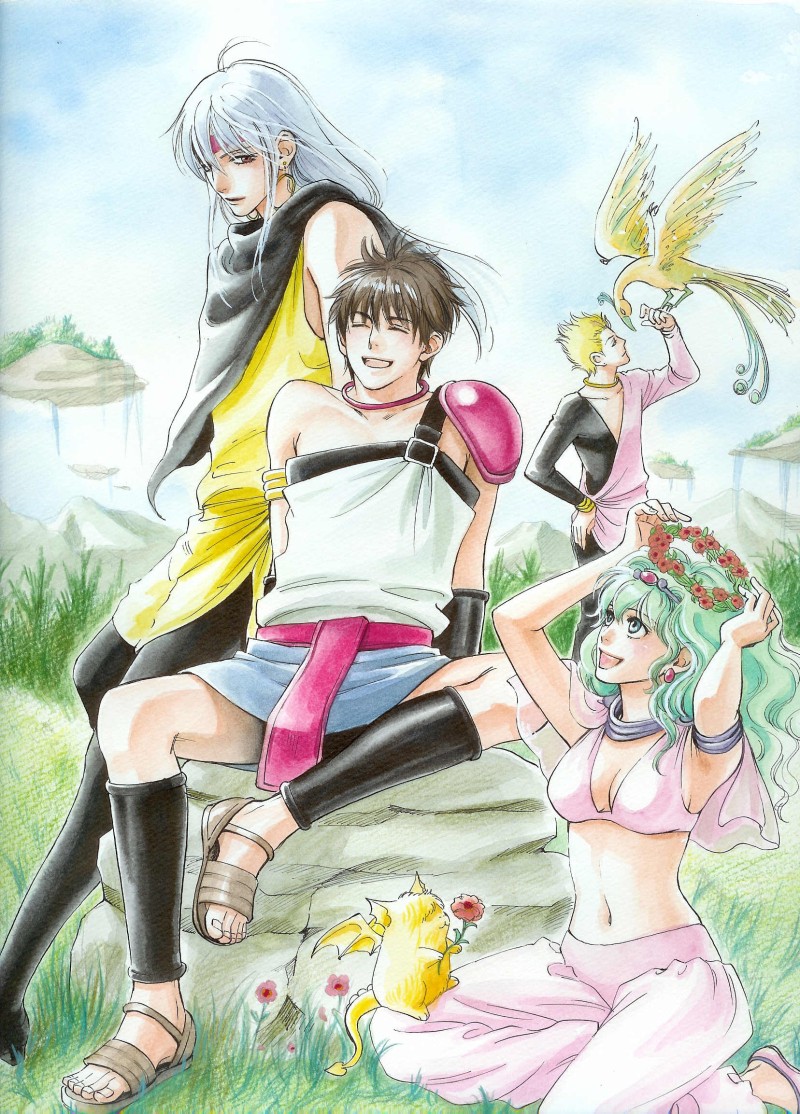 lakshu, shura-oh shurato, karura-oh reiga, yasha-oh gai, and mii (tenkuu senki shurato) drawn by fujitani_uiko
