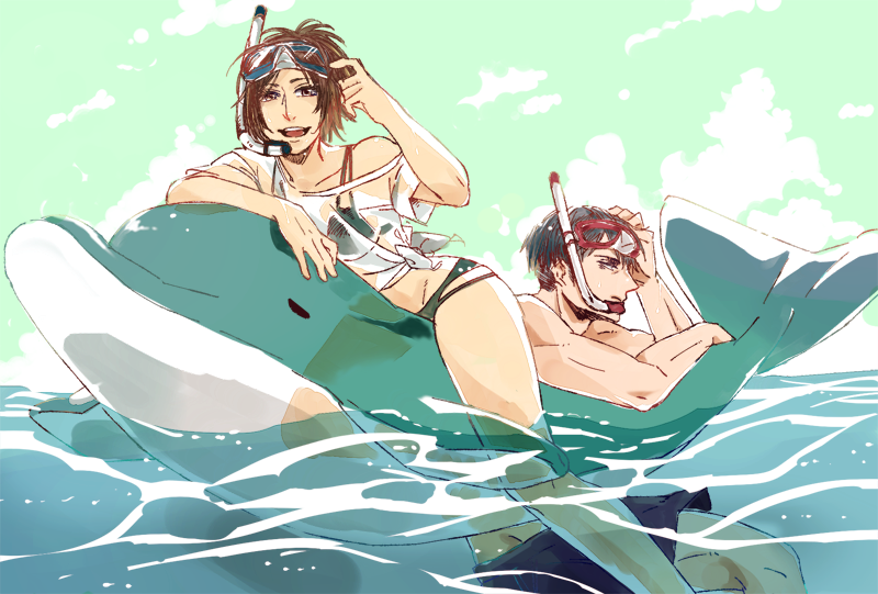 levi and hange zoe (shingeki no kyojin) drawn by bswc