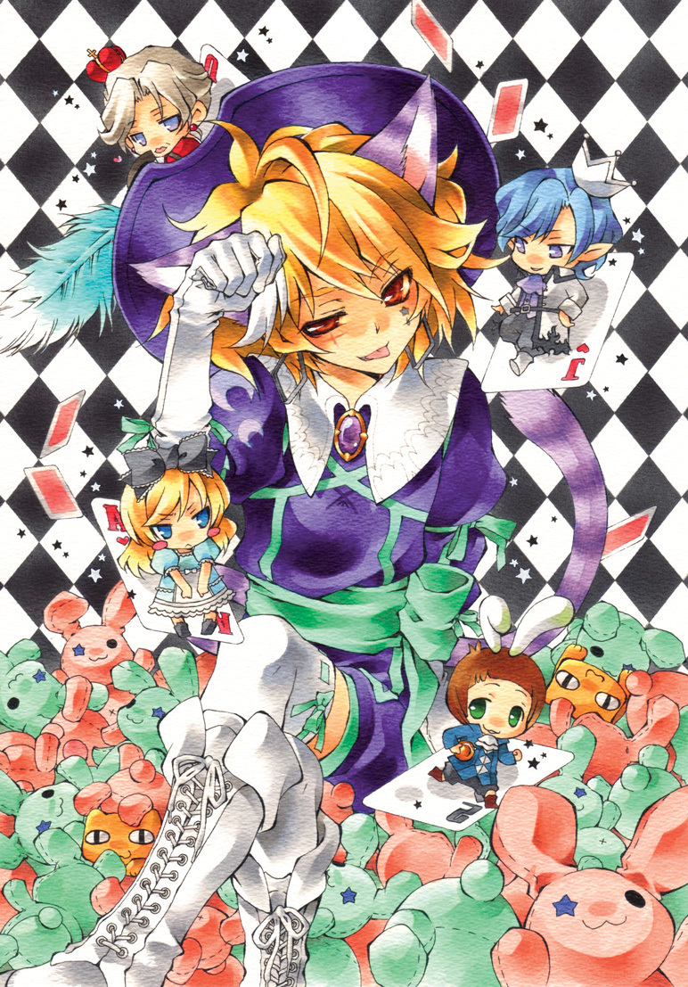 andras, weird cat, pierrick, granat, eabha, and 1 more (mabinogi) drawn by marenoyuki