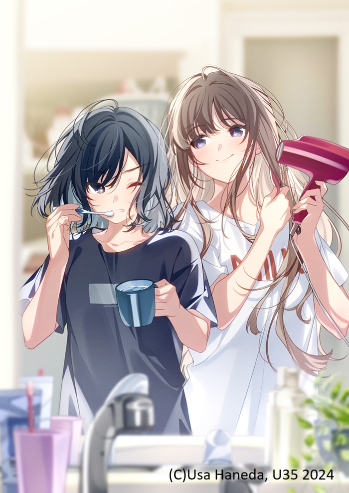 miyagi shiori and sendai hazuki (shuuniichido classmate wo kau hanashi) drawn by u35