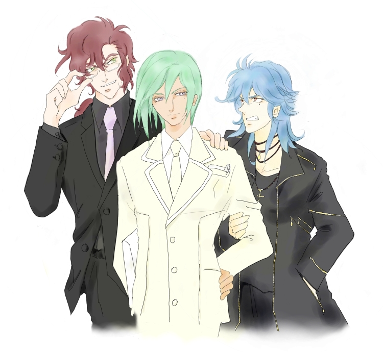 michael trinity, johann trinity, and ali al-saachez (gundam and 1 more)