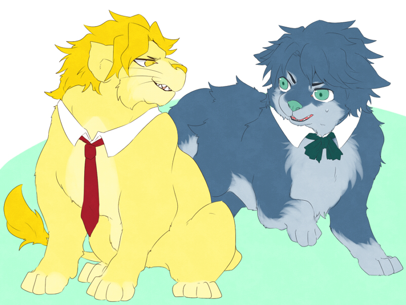 dio brando and jonathan joestar (jojo no kimyou na bouken and 1 more) drawn by aberu514